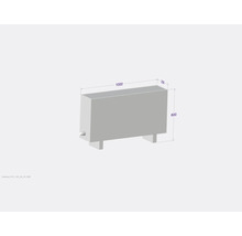 Dessin technique d''un bassin d''eau avec des dimensions de 1000 x 230 x 600 millimètres.