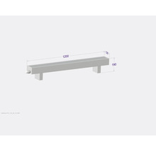 Radiateur avec dimensions 1200x130x190 mm