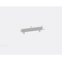 Image d''un banc de jardin en béton mesurant 1200 x 250 x 80 millimètres.
