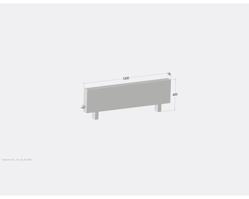 Heizkörper mit den Maßen 1200 x 400 x 80 Millimeter