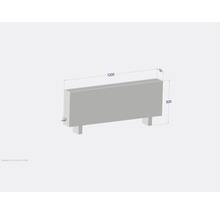 Radiateur avec dimensions 1200 x 500 x 130 millimètres