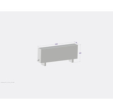 Image d''un radiateur mesurant 1200, 180 et 500 millimètres.