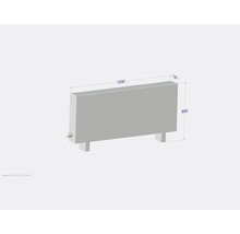 Image d''un radiateur avec dimensions 1200 x 600 x 130 millimètres