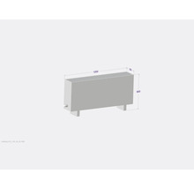 Radiateur avec dimensions 1200 x 230 x 600 millimètres