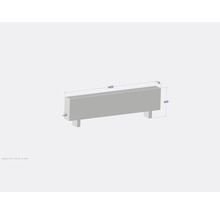 Radiateur de dimensions 1400 x 400 x 130 mm.