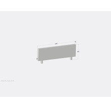 Heizkörper mat den Dimensiounen 1400 x 500 x 80 Millimeter.