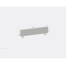 Radiateur avec dimensions 1600 x 400 x 130 millimètres