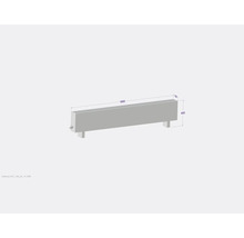 Schéma d''un radiateur avec des dimensions de 1800 x 400 x 130 mm