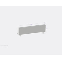 Radiateur avec dimensions 1800 x 500 x 130 mm