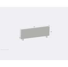 Radiateur avec des dimensions de 1800 x 600 x 130 millimètres.