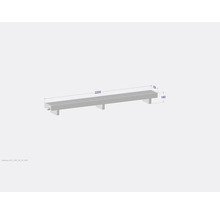 Représentation d''une poutre de 2200 mm de long, 230 mm de large et 190 mm de haut