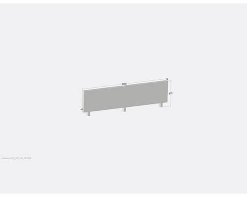 Heizkörper mit Abmessungen 2200 x 600 x 80 Millimeter