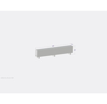 Dessin d''une bordure en L en béton avec des dimensions de 2400 x 230 x 500 mm