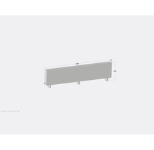 Radiateur avec dimensions 2400 x 600 x 130 mm