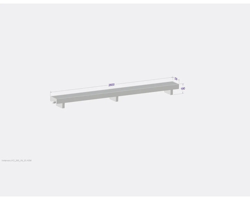 Long banc en pierre avec dimensions