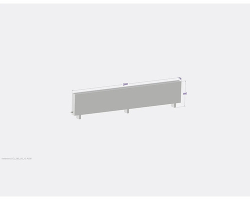 Heizkörper mit Abmessungen 2800 x 600 x 130 Millimeter