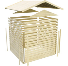 Abri de jardin en bois pour outils en construction
