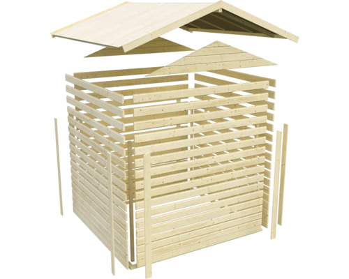 Abri de jardin en bois pour outils en construction