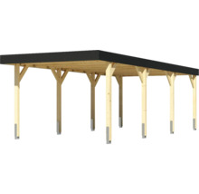 Carport en bois avec toit noir