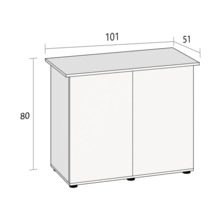 Schrank mit zwei Türen und Maßangaben