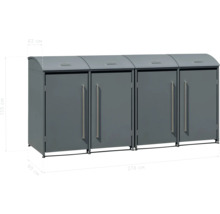 Cache-poubelle pour quatre poubelles