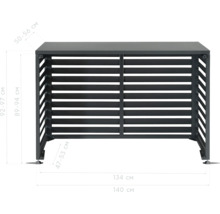 Mülltonnenbox mit horizontalen Lamellen zur Aufbewahrung von Mülltonnen