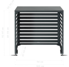 Mülltonnenbox für den Aussenbereich mit horizontalen Lamellen