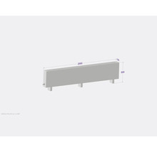Radiateur aux dimensions 2000 x 500 x 130 mm