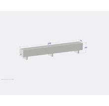 Radiateur avec des dimensions de 2200 x 230 x 330 millimètres