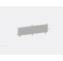 Radiateur avec des dimensions de 2200 x 600 x 130 millimètres