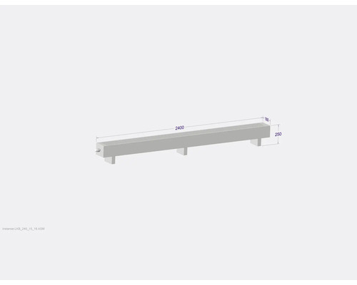 Image d''une bordure de trottoir en béton avec indications de dimension