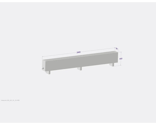 Image d''un banc de radiateur mesurant 2400, 180 et 400 mm.