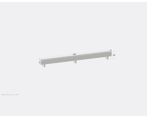 Betonbalken mit Abmessungen 2800 x 130 x 250 Millimeter