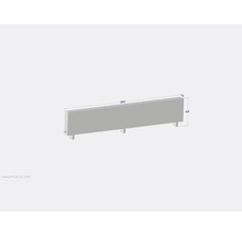 Radiateur à panneaux avec des dimensions de 2800 x 600 x 130 millimètres.