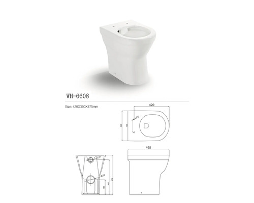 WC au sol en céramique avec dimensions