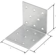 Winkelverbinder mit Löchern und Maßangaben