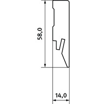 Plinthe plaxée chêne blanc L511 2400 x 58 x 14 mm