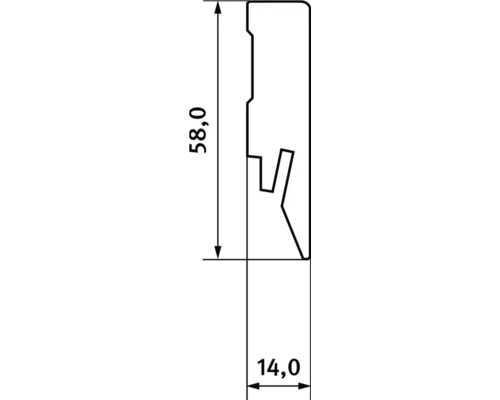Dimensions d''un profilé : 58,0 x 14,0 millimètres