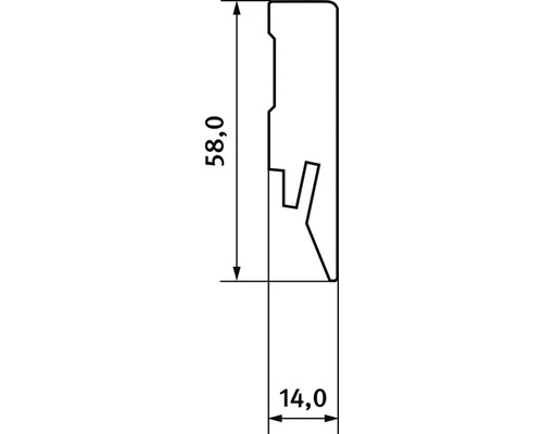 Dimensions d''un profilé : 58,0 x 14,0 millimètres