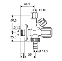 Schéma technique d''un raccord multiple avec dimensions