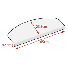 Schéma d''une étagère de 65 cm de long, 23,5 cm de large et 4,5 cm d''épaisseur.