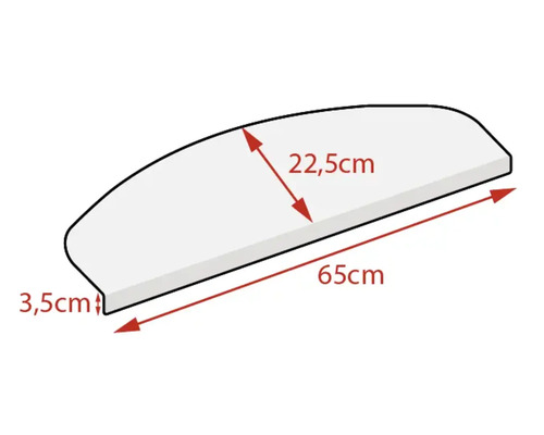 Tablette avec des dimensions de 65 cm de longueur, 22,5 cm de largeur et 3,5 cm d''épaisseur