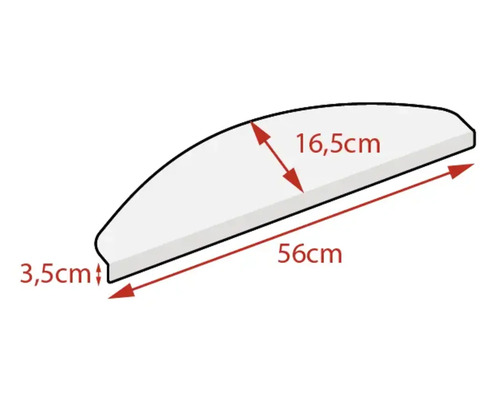 Tablette avec des dimensions de 56 cm de longueur, 16,5 cm de largeur et 3,5 cm d''épaisseur