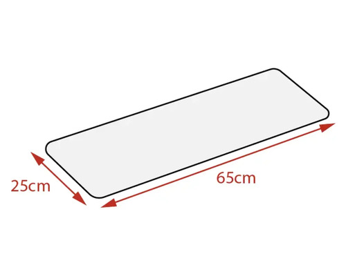 Abbildung einer Matte mit den Maßen 25 x 65 Zentimeter