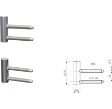 Image du produit d''un élément de fixation avec des détails de mesure.