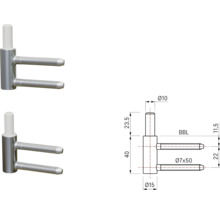 Ferrure métallique avec filetage et dimensions