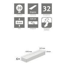 Laminat Nature Sense Weinburg Eiche hell Landhausdiele 1292 x 327 x 8 mm