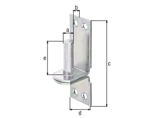 Abbildung einer Türband-Konstruktion mit Maßangaben.