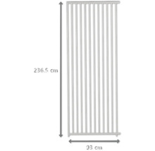 Illustration eines Raumteilers mit den Massen 236,5 cm Höhe und 93 cm Breite.