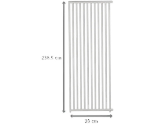 Illustration eines Raumteilers mit den Massen 236,5 cm Höhe und 93 cm Breite.